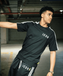 T-Shirt ICON C/Bandine (Nero)